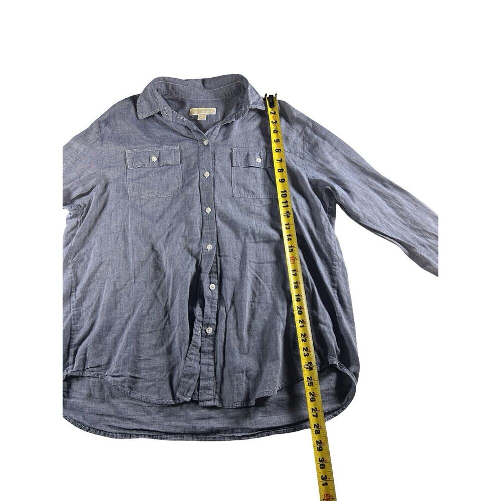 Michael Kors Chambray Button Front Utility Shirt Women’s Medium - Picture 2 of 6